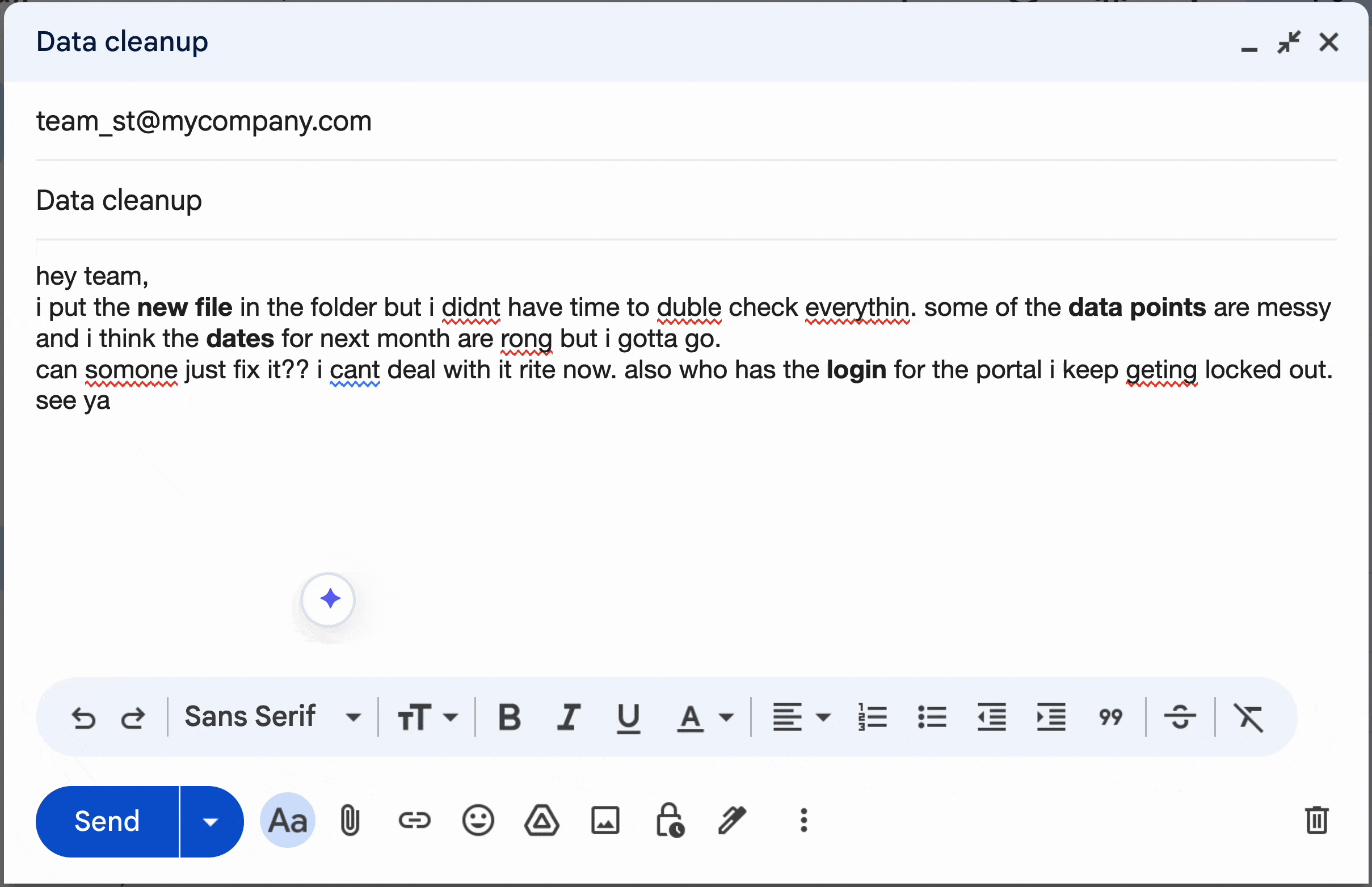 Tonero rewriting a Gmail draft to a professional tone in one click